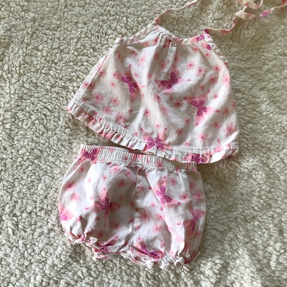 Baby Girl Hawaiian-Inspired Linen Outfit 3-6M